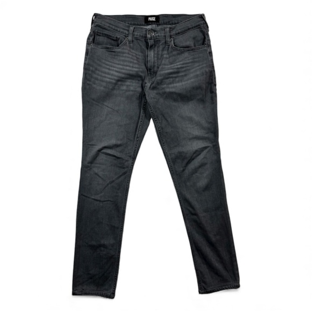 Paige Federal Jeans Men 30x28 Grey Slim Straight Leg Front Whisker Denim Casual